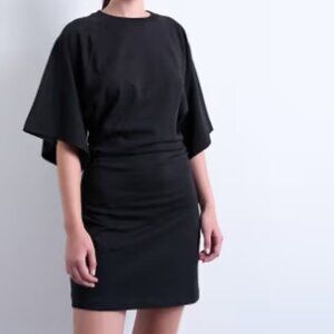 NWT ASOS: Topshop raglan sleeve cinch waist mini dress in black